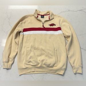 Colosseum Arkansas Razorbacks Quarter Zip Sweatshirt Size Medium